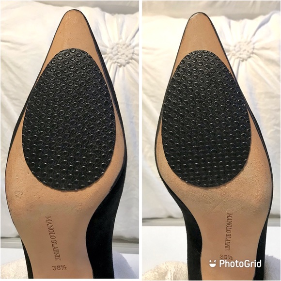Like🆕 MANOLO BLAHNIK Black Kitten Heels  US 8 - Picture 10 of 13